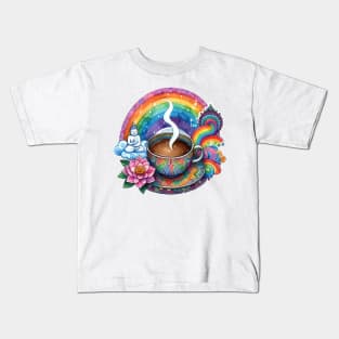 Coffee with a Rainbow Chaser Kids T-Shirt